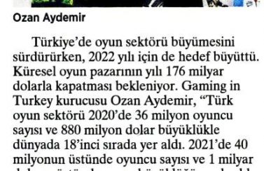 gaming in turkey newsroom milliyet 19122021