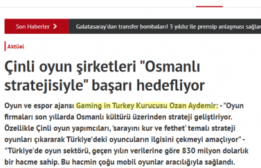 Gaming in Turkey Yeniakit.com.tr 14.03.2020