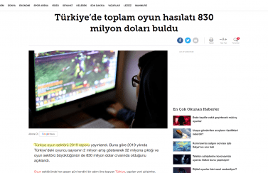 Gaming in Turkey Hürriyet.com.tr 17.03.2020