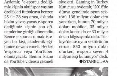 Gaming in Turkey Newsroom İttifak Gazatesi 08.10.2019