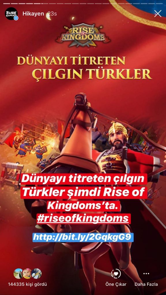 Rise of Kingdoms Instagram Seeding Marketing 01 - Gaming in Turkey Gaming Agency