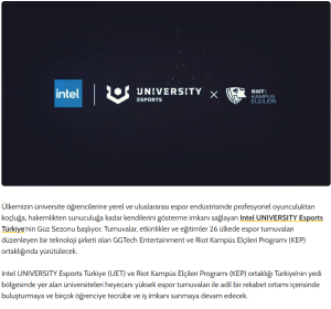 Intel University Esports November 2022 PR